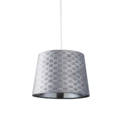 Mia Velvet 30cm Patterned Lamp Shade - Grey 7 Mia Velvet 30cm Patterned Lamp Shade - Grey -Luxe Light Shop 13751365 9604969499142765