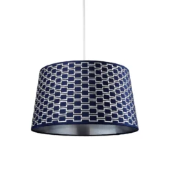 Mia Velvet 43cm Patterned Lamp Shade - Navy 7 Mia Velvet 43cm Patterned Lamp Shade - Navy -Luxe Light Shop 13751366 1054969499148633