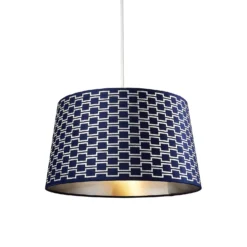 Mia Velvet 43cm Patterned Lamp Shade - Navy 6 Mia Velvet 43cm Patterned Lamp Shade - Navy -Luxe Light Shop 13751366 1844969499057196