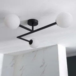 Hawkhill Bathroom Semi Flush Light - 3lt Black -Luxe Light Shop 13794230 1324957104723984