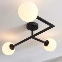 Hawkhill Bathroom Semi Flush Light - 3lt Black -Luxe Light Shop 13794230 1814957104759594