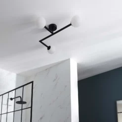 Hawkhill Bathroom Semi Flush Light - 3lt Black -Luxe Light Shop 13794230 5924957104688203