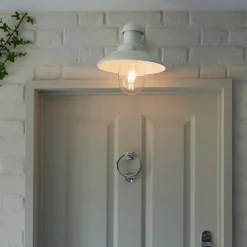 Hereford Outdoor Wall Light - White -Luxe Light Shop 13794244 1004957104432615