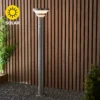 Halton 80cm Photocell & PIR Solar Outdoor Floor Light - Stainless Steel -Luxe Light Shop 13794247 1724957103910804