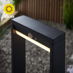 Dannah 50cm Photocell & PIR Solar Outdoor Floor Light - Black -Luxe Light Shop 13794248 2014957105815417