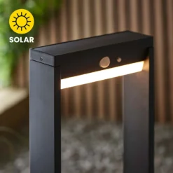 Dannah 50cm Photocell & PIR Solar Outdoor Floor Light - Black -Luxe Light Shop 13794248 8764957105754463