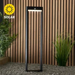 Dannah 80cm Photocell & PIR Solar Outdoor Floor Light - Black -Luxe Light Shop 13794250 9124957104651216