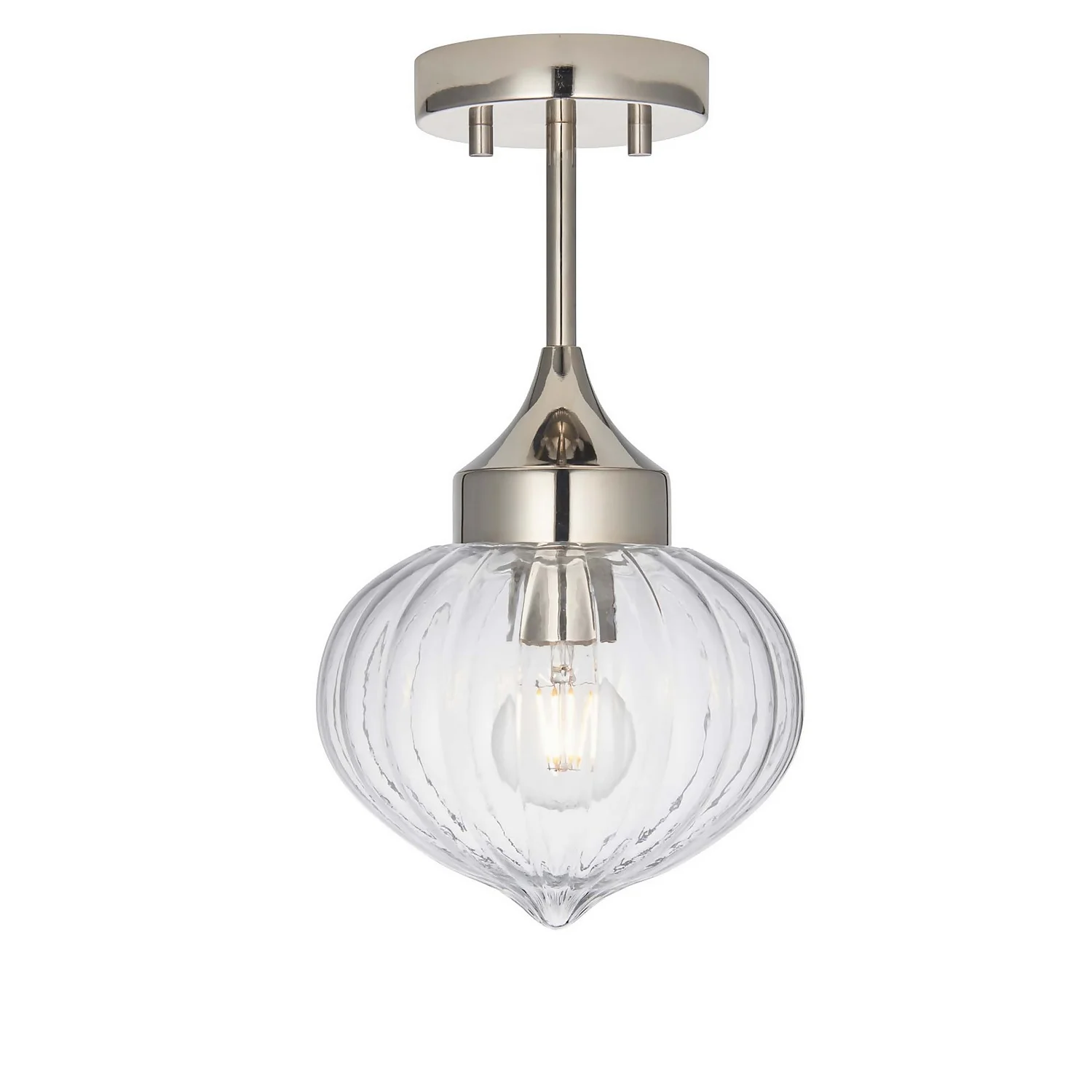 Addington Semi Flush Light - Nickel 4 Addington Semi Flush Light - Nickel - Image 2