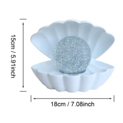 Colour Changing LED Glitter Shell Lamp -Luxe Light Shop 13892610 1914998572616498
