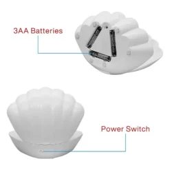 Colour Changing LED Glitter Shell Lamp -Luxe Light Shop 13892610 8634998572582514