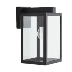 Hestia E27 Glass Panel Outdoor Box Lantern - Black 8 Hestia E27 Glass Panel Outdoor Box Lantern - Black -Luxe Light Shop 13924362 1994980109353483