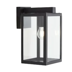 Hestia E27 Glass Panel Outdoor Box Lantern - Black 7 Hestia E27 Glass Panel Outdoor Box Lantern - Black -Luxe Light Shop 13924362 3034980109311375
