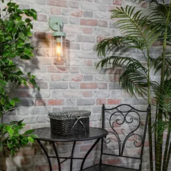 Kew Curved Arm E27 Outdoor Wall Light - Mint -Luxe Light Shop 13924367 1554981979588862