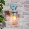 Kew Curved Arm E27 Outdoor Wall Light - Pale Blue -Luxe Light Shop 13924368 1405005578593208