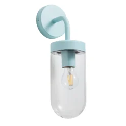 Kew Curved Arm E27 Outdoor Wall Light - Pale Blue -Luxe Light Shop 13924368 1814980108023538