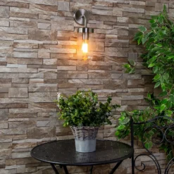 Kew Curved Arm E27 Outdoor Wall Light - Stainless Steel -Luxe Light Shop 13924369 2304980107883078