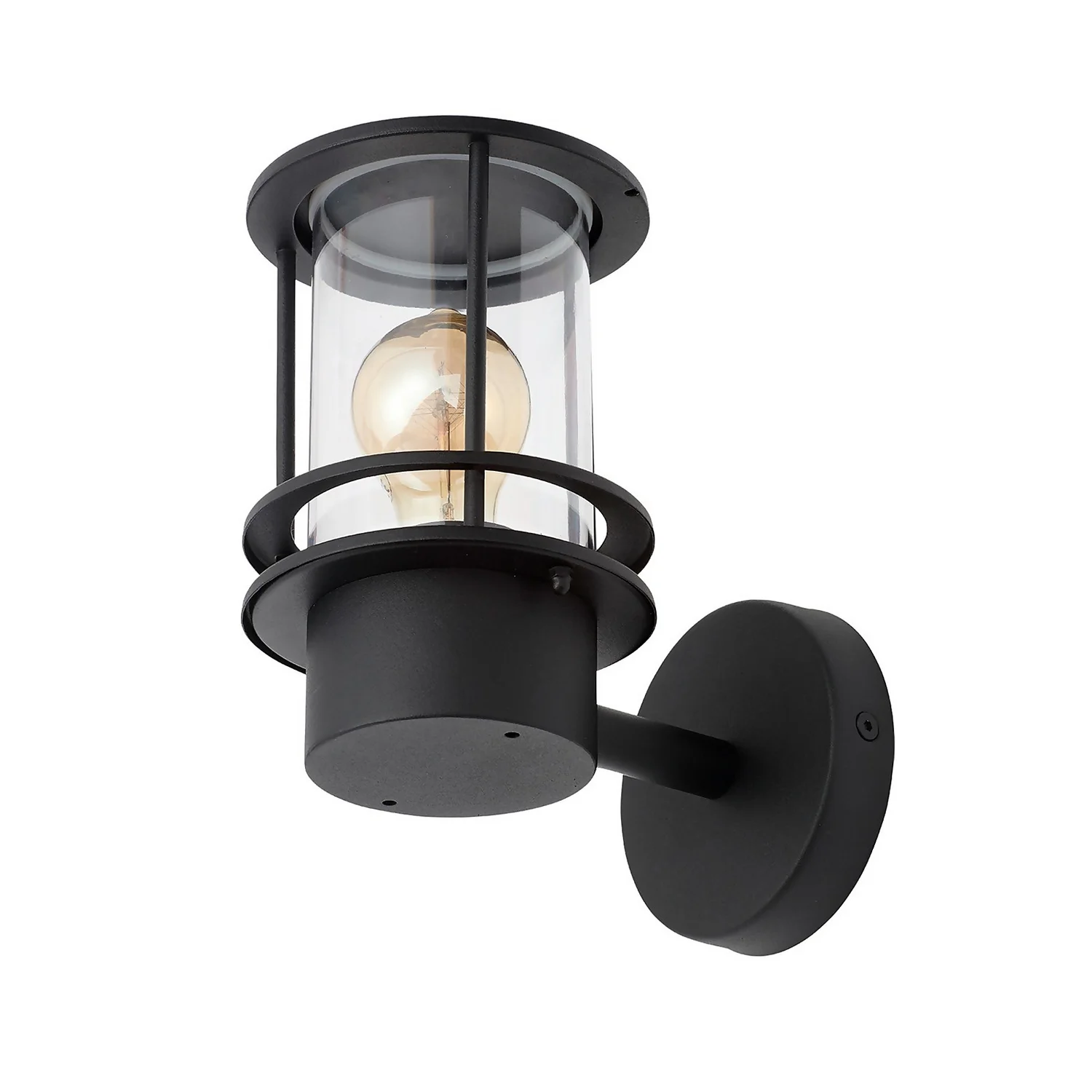 Leonis Miners Style Outdoor Wall Lantern - Black 5 Leonis Miners Style Outdoor Wall Lantern - Black - Image 3