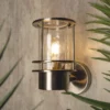 Leonis Miners Style Outdoor Wall Lantern - Stainless Steel -Luxe Light Shop 13924375 1804980107850051