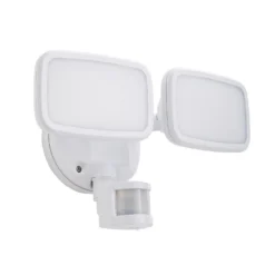 Lynn 2 Light LED Outdoor Floodlight With PIR Sensor (IP65) - White -Luxe Light Shop 13924386 1744980108465447