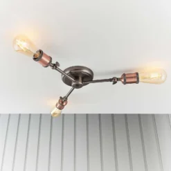 Henrik 3 Light Semi Flush Ceiling Light - Pewter 12 Henrik 3 Light Semi Flush Ceiling Light - Pewter -Luxe Light Shop 13938488 1764981960927260