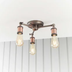 Henrik 3 Light Semi Flush Ceiling Light - Pewter 17 Henrik 3 Light Semi Flush Ceiling Light - Pewter -Luxe Light Shop 13938488 6774981961158392