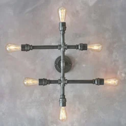 Gabe 6 Light Semi Flush Ceiling Light - Pewter 14 Gabe 6 Light Semi Flush Ceiling Light - Pewter -Luxe Light Shop 13938505 1214981959209241