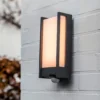 Lutec Qubo LED Outdoor Wall Light With PIR Motion Sensor - Anthracite -Luxe Light Shop 13950215 1894993052423604