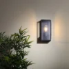 Minerva Outdoor Box Lantern Wall Light - Black -Luxe Light Shop 13956092 2904995190212096