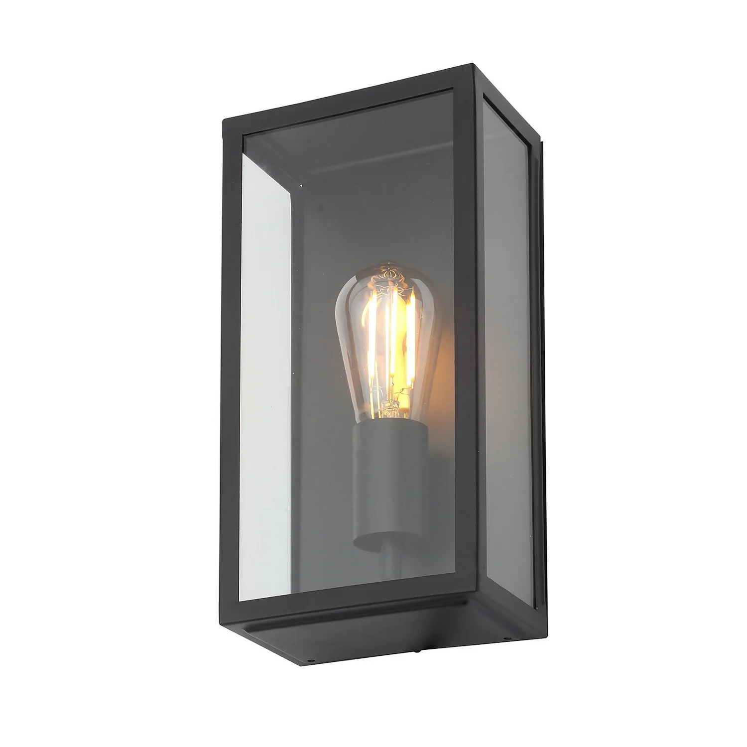 Minerva Outdoor Box Lantern Wall Light - Black 5 Minerva Outdoor Box Lantern Wall Light - Black - Image 3