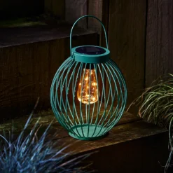 Homebase Edit Multicoloured Solar Round Bar Lantern (3 Colours Available) -Luxe Light Shop 13956307 3005040505342110
