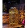 Homebase Edit Antique Gold Solar Moroccan Lantern - 32cm -Luxe Light Shop 13956314 3175002413835605