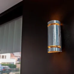 Lutec Ran 2x GU10 Outdoor Wall Light - Galvanised Steel -Luxe Light Shop 13971738 1744993071487236