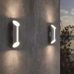 Eglo Agolada Outdoor LED Wall Light - Stainless Steel -Luxe Light Shop 14222376 2125020562524236