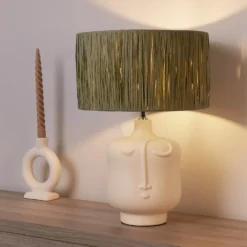 Face Table Lamp - Sage 12 Face Table Lamp - Sage -Luxe Light Shop 14232791 1515027588655174