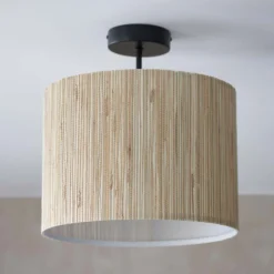 Caen Semi Flush Ceiling Light - Natural -Luxe Light Shop 14301796 1175038438947531