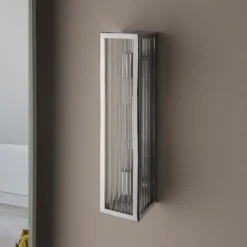 Daltra Large Ribbed Bathroom Wall Light - Chrome Effect -Luxe Light Shop 14301806 1605038439292456