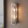Daltra Large Ribbed Bathroom Wall Light - Chrome Effect -Luxe Light Shop 14301806 8085038438994028