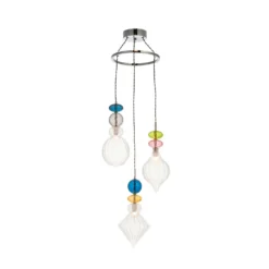 Elgin Cluster Pendant Ceiling Light - Multicoloured & Chrome 10 Elgin Cluster Pendant Ceiling Light - Multicoloured & Chrome -Luxe Light Shop 14301808 1945038439435937