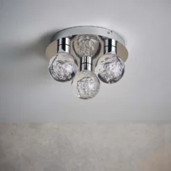 Leoch Bathroom Flush Ceiling Light - Chrome Effect -Luxe Light Shop 14301817 1485038438995540