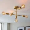 Logie Semi Flush Ceiling Light - Brass Effect 2 Logie Semi Flush Ceiling Light - Brass Effect -Luxe Light Shop 14301818 1365038438763121