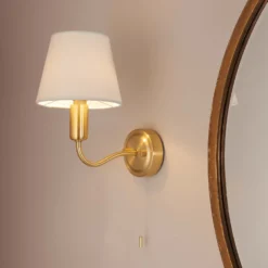 Naim Bathroom Wall Light - Brass Effect -Luxe Light Shop 14301821 2755038439435883