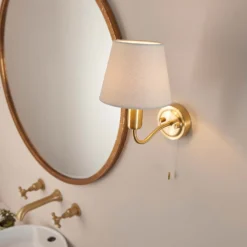 Naim Bathroom Wall Light - Brass Effect -Luxe Light Shop 14301821 3235038439388969