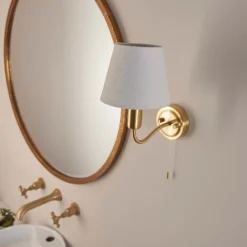 Naim Bathroom Wall Light - Brass Effect -Luxe Light Shop 14301821 6125038439634714