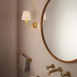 Naim Bathroom Wall Light - Brass Effect -Luxe Light Shop 14301821 6405038439584884