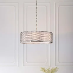 Orton Pendant Ceiling Light - Nickel Effect 12 Orton Pendant Ceiling Light - Nickel Effect -Luxe Light Shop 14301824 1125038438454577