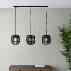Saval 3 Lamp Pendant Diner Bar Light - Dark Bamboo 13 Saval 3 Lamp Pendant Diner Bar Light - Dark Bamboo -Luxe Light Shop 14301826 9715038437780921