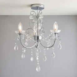 Shanzie Semi Flush Bathroom Chandelier Light - Chrome Effect 13 Shanzie Semi Flush Bathroom Chandelier Light - Chrome Effect -Luxe Light Shop 14301829 1455038439551752