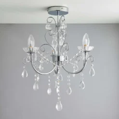 Shanzie Semi Flush Bathroom Chandelier Light - Chrome Effect 14 Shanzie Semi Flush Bathroom Chandelier Light - Chrome Effect -Luxe Light Shop 14301829 7285038439594937