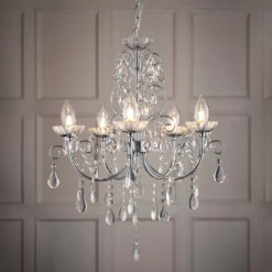 Shanzie Pendant Bathroom Ceiling Light - Chrome Effect