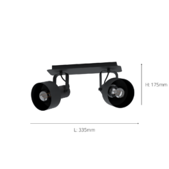 Eglo Casibare 2 Lamp Spotlight - Black -Luxe Light Shop 14302946 1565038223076306